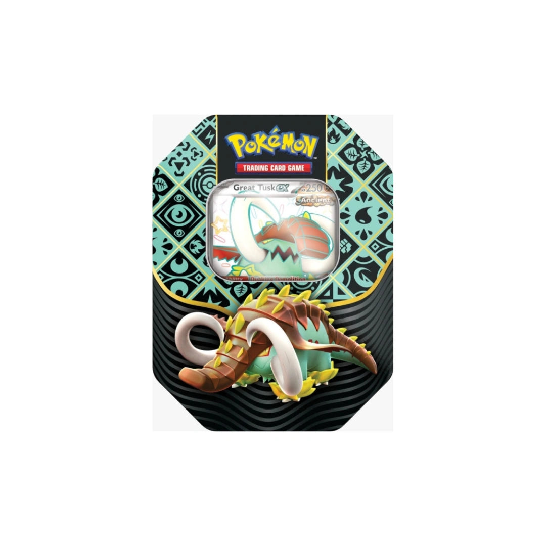Pokemon Paldean Fates Great Tusk Tin Englisch