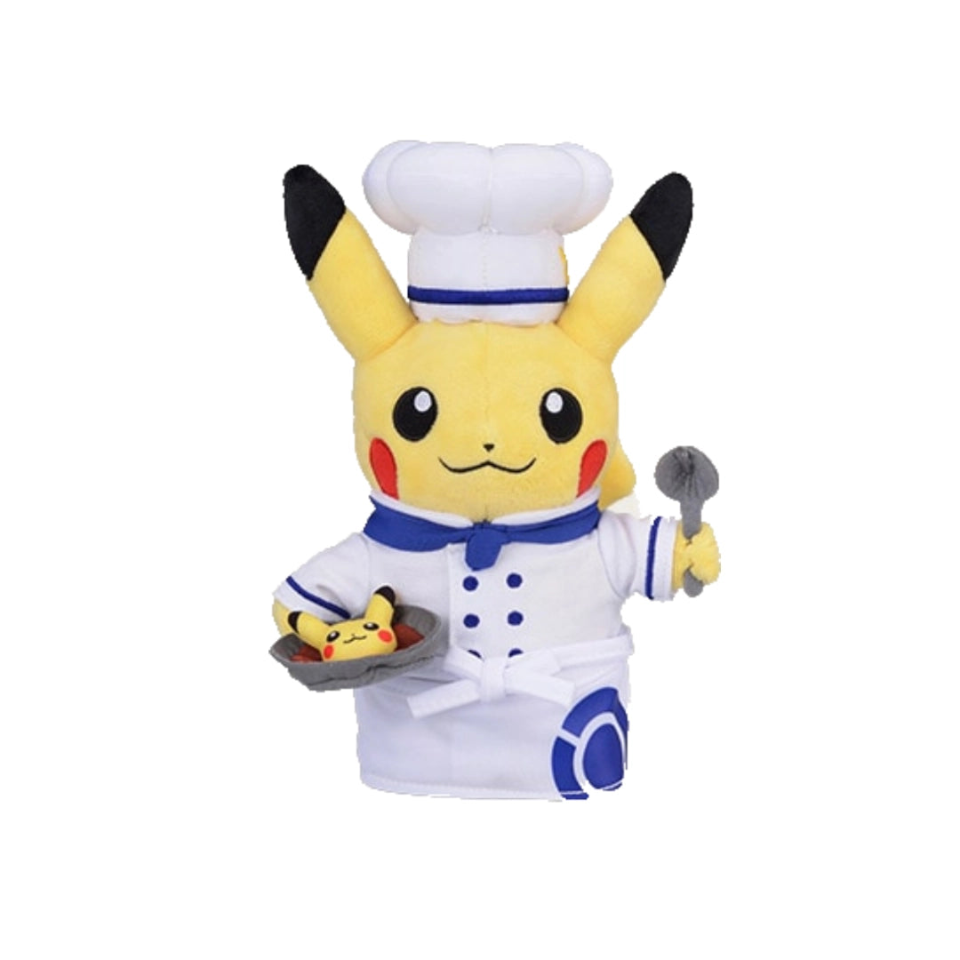Pokemon Café Japan Pikachu Plüsch Koch (groß) - weiss