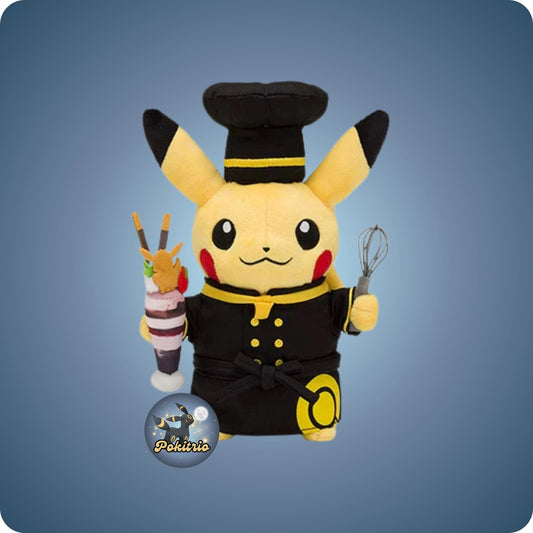Pokémon Café Japan Pikachu Plüsch Koch (groß) - schwarz - pokitrio